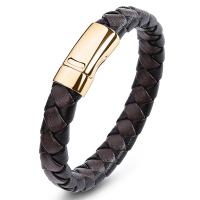PU Leather Cord Bracelets, Stainless Steel, with PU Leather, Unisex 