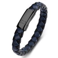 ПУ шнур браслеты, титан, с Искусственная кожа, Мужская, 12mmx6mm, продается PC
