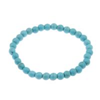 Synthetic Turquoise Bracelet, fashion jewelry & Unisex, skyblue, 6.5*6mm Approx 7.5 Inch 