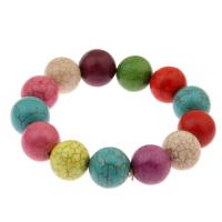 Synthetic Turquoise Bracelet, Round, fashion jewelry & Unisex, multi-colored, 16mm Approx 7.5 Inch 