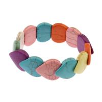 Synthetic Turquoise Bracelet, Heart, fashion jewelry & Unisex, multi-colored Approx 7.5 Inch 