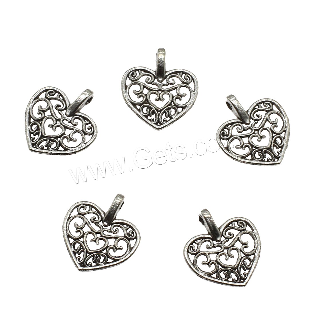 Zinc Alloy Heart Pendants, plated, hollow, more colors for choice, 14x16x3.5mm, Hole:Approx 1.5mm, Approx 2222PCs/KG, Sold By KG