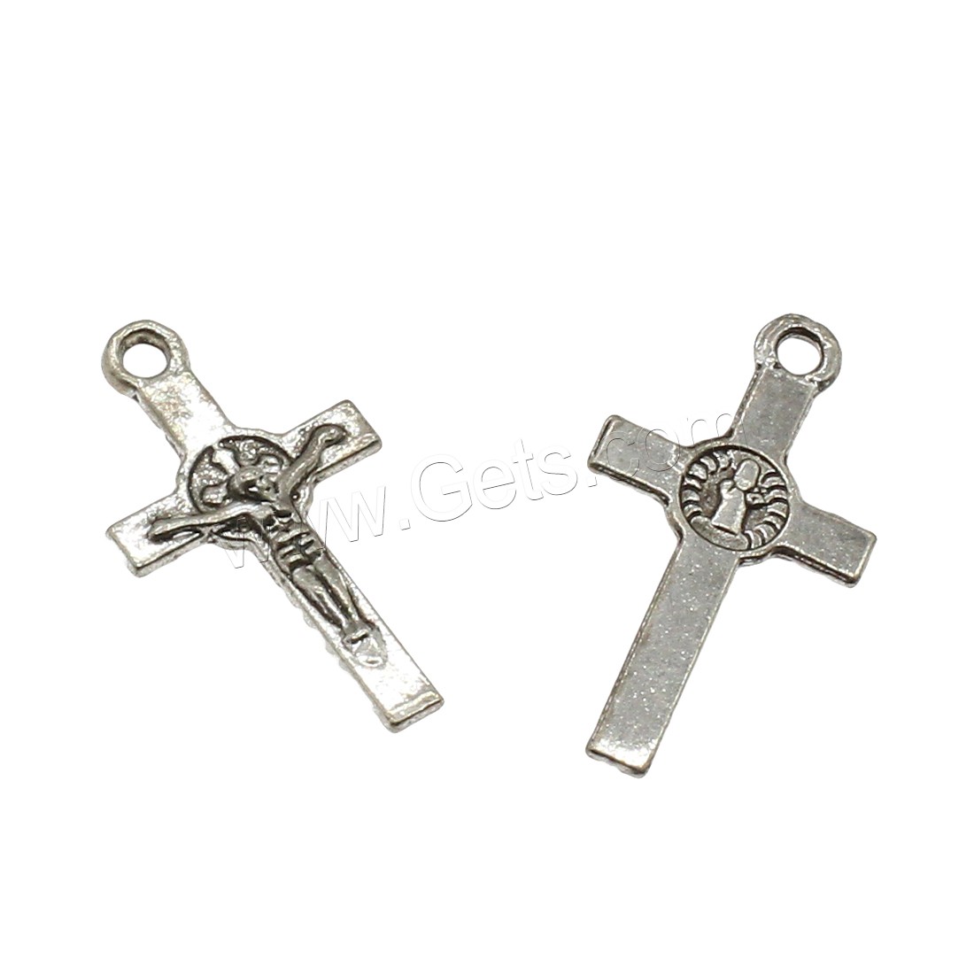 Zinc Alloy Cross Pendants, plated, more colors for choice, 12.5x23x2mm, Hole:Approx 1.6mm, Approx 1666PCs/KG, Sold By KG