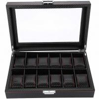 PU Leather Display Case, with Velveteen, Rectangle, durable, black 