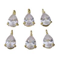 Cubic Zirconia Brass Pendants, gold color plated, with cubic zirconia Approx 2mm 