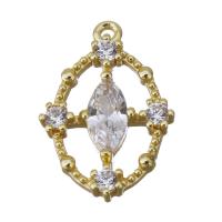 Cubic Zirconia Brass Pendants, gold color plated, fashion jewelry & with cubic zirconia Approx 1mm 