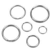 Edelstahl Keychain-Kabel-Ring, Kreisring, verschiedene Größen vorhanden, originale Farbe, ca. 20PCs/Tasche, verkauft von Tasche