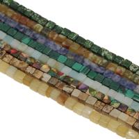 Полудрагоценный камень Бусины, Куб, различные материалы для выбора & разный размер для выбора, отверстие:Приблизительно 1mm, длина:Приблизительно 14.9 дюймовый, продается Strand