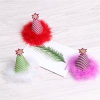 Christmas Hair Clip, Plush, with Polyester & Zinc Alloy, printing, Girl & fashion jewelry 