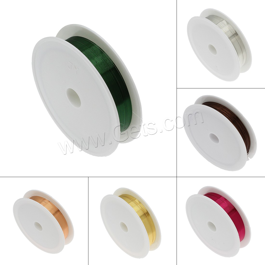 Brass Wire, with plastic spool, plated, Random Color, 10Spools/Lot, Sold By Lot