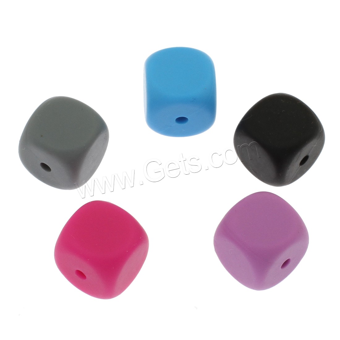 Silicone Jewelry Beads, Square, different size for choice, more colors for choice, Hole:Approx 2mm, Sold By PC