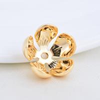 Brass Bead Cap, Flower, real gold plated, durable & fashion jewelry & DIY, 14mm 