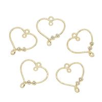 Zinc Alloy Heart Pendants, gold color plated, with rhinestone Approx 1.5mm 
