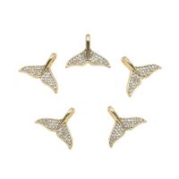 Zinc Alloy Rhinestone Pendants, Mermaid tail, gold color plated, with rhinestone Approx 2.5mm 