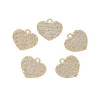 Zinc Alloy Heart Pendants, gold color plated, with letter pattern & enamel Approx 1mm 