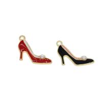 Pendentifs de chaussures en alliage de zinc, avec Plastique ABS perle, Placage de couleur d'or, émail, plus de couleurs à choisir Environ 1.5mm, Vendu par PC