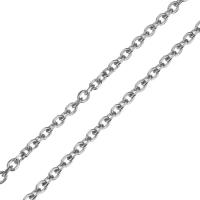Stainless Steel Curb Chain, original color, 3.5mm 
