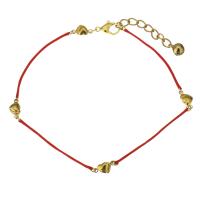 Stainless Steel Chain Bracelets, with Nylon Cord, with 1.5Inch extender chain, gold color plated, for woman 1mm Approx 9.5 Inch 