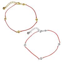 Stainless Steel Chain Bracelets, with Nylon Cord, with 1.5Inch extender chain, plated, for woman 1mm Approx 9 Inch 