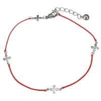 Stainless Steel Chain Bracelets, with Nylon Cord, with 1.5Inch extender chain, for woman, original color 1mm Approx 9.5 Inch 