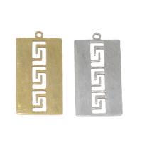 Stainless Steel Pendants, Rectangle, plated Approx 0.5mm 