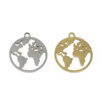 Stainless Steel Pendants, Globe, plated Approx 1mm 