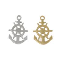Stainless Steel Ship Wheel & Anchor Pendant, plated Approx 1mm 