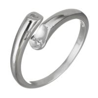 Montaje de anillo de plata esterlina, Plata de ley 925, plateado, 7mm,3.5mm,0.5mm, tamaño:7, Vendido por UD