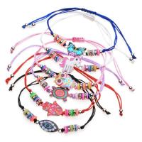 Zinc Alloy Crystal Bracelets, with Nylon & Crystal, handmade, Unisex & enamel Approx 7.42 Inch 