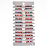 Fashion Zinc Alloy Bracelets, with Seedbead & Waxed Nylon Cord & Shell, handmade & for woman Approx 7 Inch 