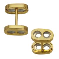 Stainless Steel  Button, gold color plated Approx 3mm 
