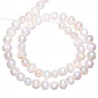 Potato Cultured Freshwater Pearl Beads, natural, with troll, white, 8-9mm Approx 0.8mm Approx 15 Inch 