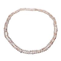 Пресноводные перлы ожерелье цепи свитера, Пресноводные жемчуги, Форма картофеля, натуральный, Женский, Много цветов для выбора, 7-8mm, длина:Приблизительно 62 дюймовый, продается Strand