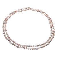 Пресноводные перлы ожерелье цепи свитера, Пресноводные жемчуги, Форма картофеля, Женский, Много цветов для выбора, 8-12mm, длина:Приблизительно 64 дюймовый, продается Strand