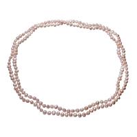 Пресноводные перлы ожерелье цепи свитера, Пресноводные жемчуги, Форма картофеля, натуральный, Женский, Много цветов для выбора, 7-8mm, длина:Приблизительно 46 дюймовый, продается Strand