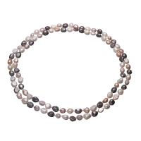Пресноводные перлы ожерелье цепи свитера, Пресноводные жемчуги, Форма картофеля, Женский, разноцветный, 10-11mm, длина:Приблизительно 48 дюймовый, продается Strand