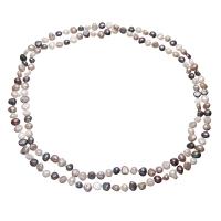 Пресноводные перлы ожерелье цепи свитера, Пресноводные жемчуги, Потрясённый, Женский, Много цветов для выбора, 9-15mm, длина:Приблизительно 46 дюймовый, продается Strand
