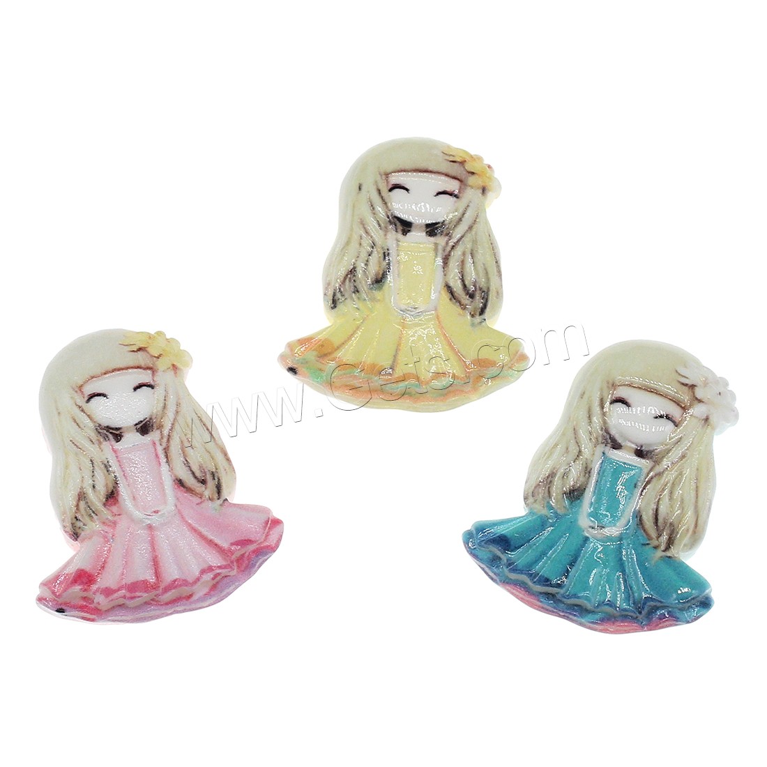 Cartoon Style Resin Cabochon, Girl, different size for choice, more colors for choice, Sold By Bag