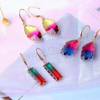 Crystal Drop Earring, plated, fashion jewelry & for woman 