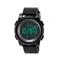 Unisex Wrist Watch, PU Leather, with ABS Plastic & Stainless Steel, Chinese movement, 30M waterproof & luminated, black, 52*50mm Approx 10.6 Inch 