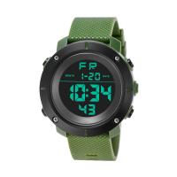 Unisex Wrist Watch, PU Leather, with ABS Plastic & Stainless Steel, Chinese movement, 30M waterproof & luminated, green, 55*52mm Approx 10.4 Inch 