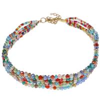 Crystal Choker Necklace, with Seedbead, with 6cm extender chain, fashion jewelry & for woman, multi-colored Approx 11.03 Inch 