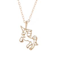 Zinc Alloy Necklace, with Nylon Cord, with 5cm extender chain, Unicorn, plated & for woman Approx 17.7 Inch 