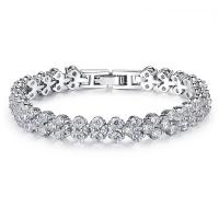 Cupronickel Bracelet, plated, for woman & with rhinestone 75mm 