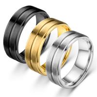 Stainless Steel Finger Ring, plated, Unisex 8mm 