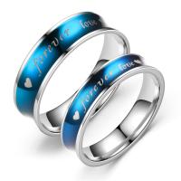 Stainless Steel Finger Ring, blue plated, fashion jewelry & Unisex 