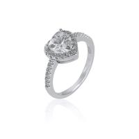 Cubic Zirconia Micro Pave Brass Finger Ring, platinum plated & micro pave cubic zirconia & for woman 