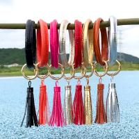 PU Leather Key Chain, Tassel, gold color plated, for Sport & Unisex 215*95mm Inch 