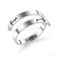 Stainless Steel Open Finger Ring, plated, Corrosion-Resistant & Adjustable & fashion jewelry & for woman, silver color 