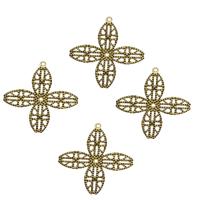 Iron Hollow Pendants, Flower, antique gold color plated Approx 1.2mm 